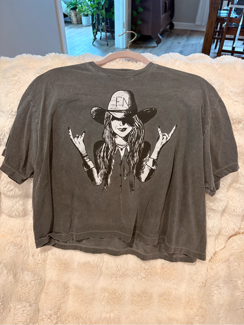 Comfort Colors - Charcoal with Cowgirl Print